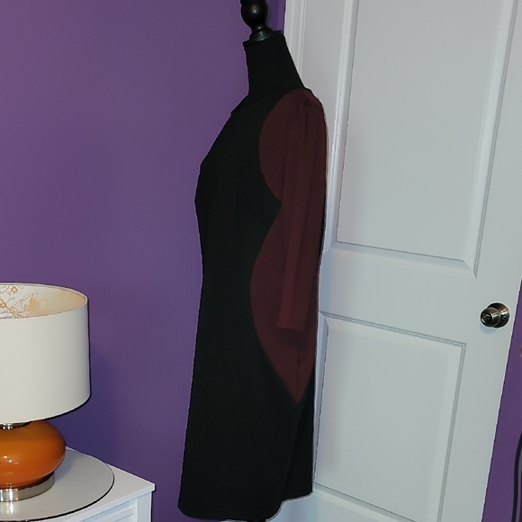 Lane Bryant Black and Burgundy Quarter Sleeve Dress Sz: 14 NWT - Picture 4 of 8